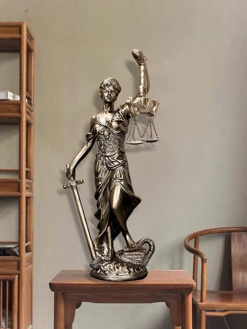 Vrouwe Justitia Standbeeld 30,5 cm Justitie Standbeeld Gerechtigheid Godin Gerechtigheid Sculptuur Grieks-Romeinse Engel Justitie Blinde Standbeelden Voor Decor Beeldjes en sculpturen Naty Shop