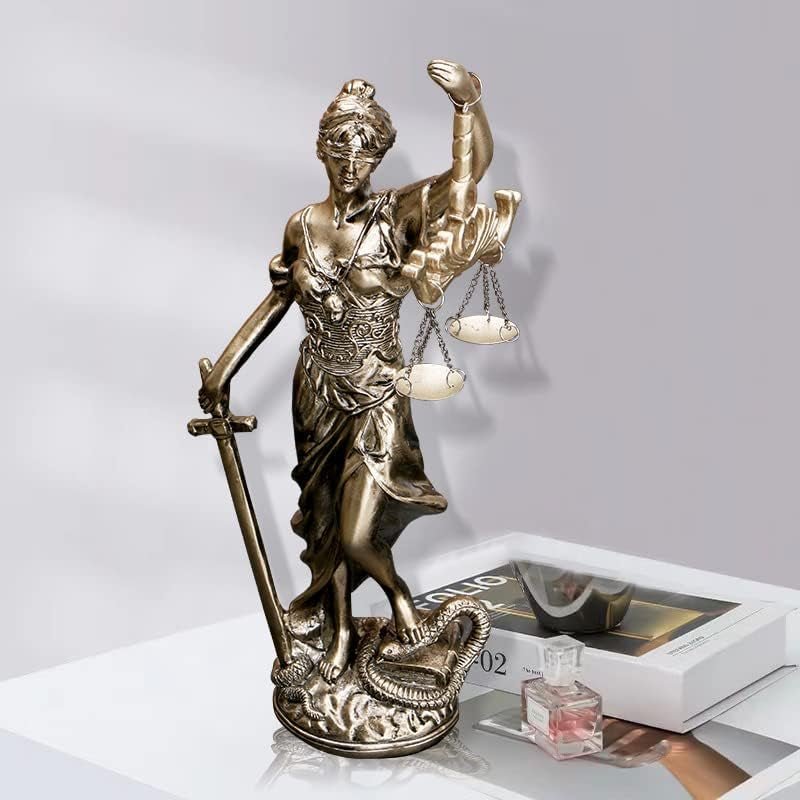 Vrouwe Justitia Standbeeld 30,5 cm Justitie Standbeeld Gerechtigheid Godin Gerechtigheid Sculptuur Grieks-Romeinse Engel Justitie Blinde Standbeelden Voor Decor Beeldjes en sculpturen Naty Shop