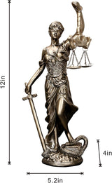 Vrouwe Justitia Standbeeld 30,5 cm Justitie Standbeeld Gerechtigheid Godin Gerechtigheid Sculptuur Grieks-Romeinse Engel Justitie Blinde Standbeelden Voor Decor Beeldjes en sculpturen Naty Shop