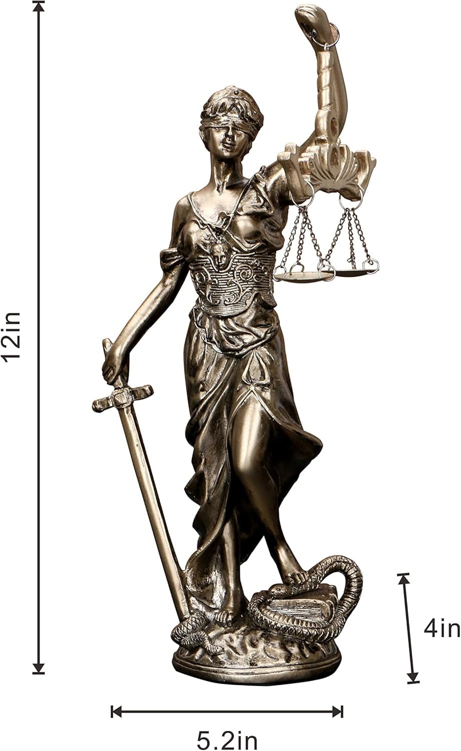 Vrouwe Justitia Standbeeld 30,5 cm Justitie Standbeeld Gerechtigheid Godin Gerechtigheid Sculptuur Grieks-Romeinse Engel Justitie Blinde Standbeelden Voor Decor Beeldjes en sculpturen Naty Shop