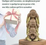 Standbeeld 3 Lachende Boeddha's - Zie niets - Hoor niets - Zeg niets - Baby Boeddha Symbolisch ensemble - Vreedzame en vrolijke stemming - Zen decor -H 18 cm - Zen'Light Beeldjes en sculpturen Naty Shop