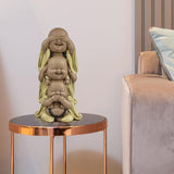 Standbeeld 3 Lachende Boeddha's - Zie niets - Hoor niets - Zeg niets - Baby Boeddha Symbolisch ensemble - Vreedzame en vrolijke stemming - Zen decor -H 18 cm - Zen'Light Beeldjes en sculpturen Naty Shop