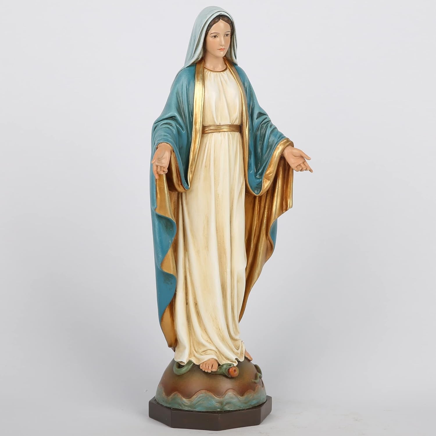 BC Katholiek Onze Lieve Vrouw van Genade Standbeeld Maagd Maria Altaar Figuur Religieus Cadeau voor Moeder Katholieke Huisdecoratie 34,3 cm Hoogte Handgeschilderd door Buildclassic (Elegant) Naty Shop Beelden en sculpturen