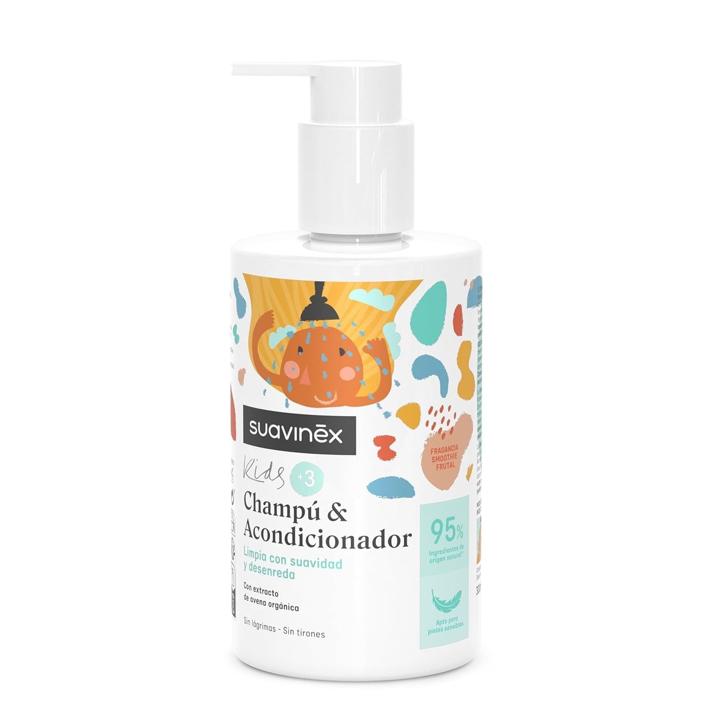 Suavinex, verzorgende shampoo voor kinderen van 3 tot 10 jaar, allergeenvrij, parabenenvrij, siliconenvrij, geschikt voor de gevoelige huid, geen tranen of trekken, 95% ingrediënten van natuurlijke oorsprong, Kinderen - Bad en Huidverzorging Naty Shop Shampoo en conditioner