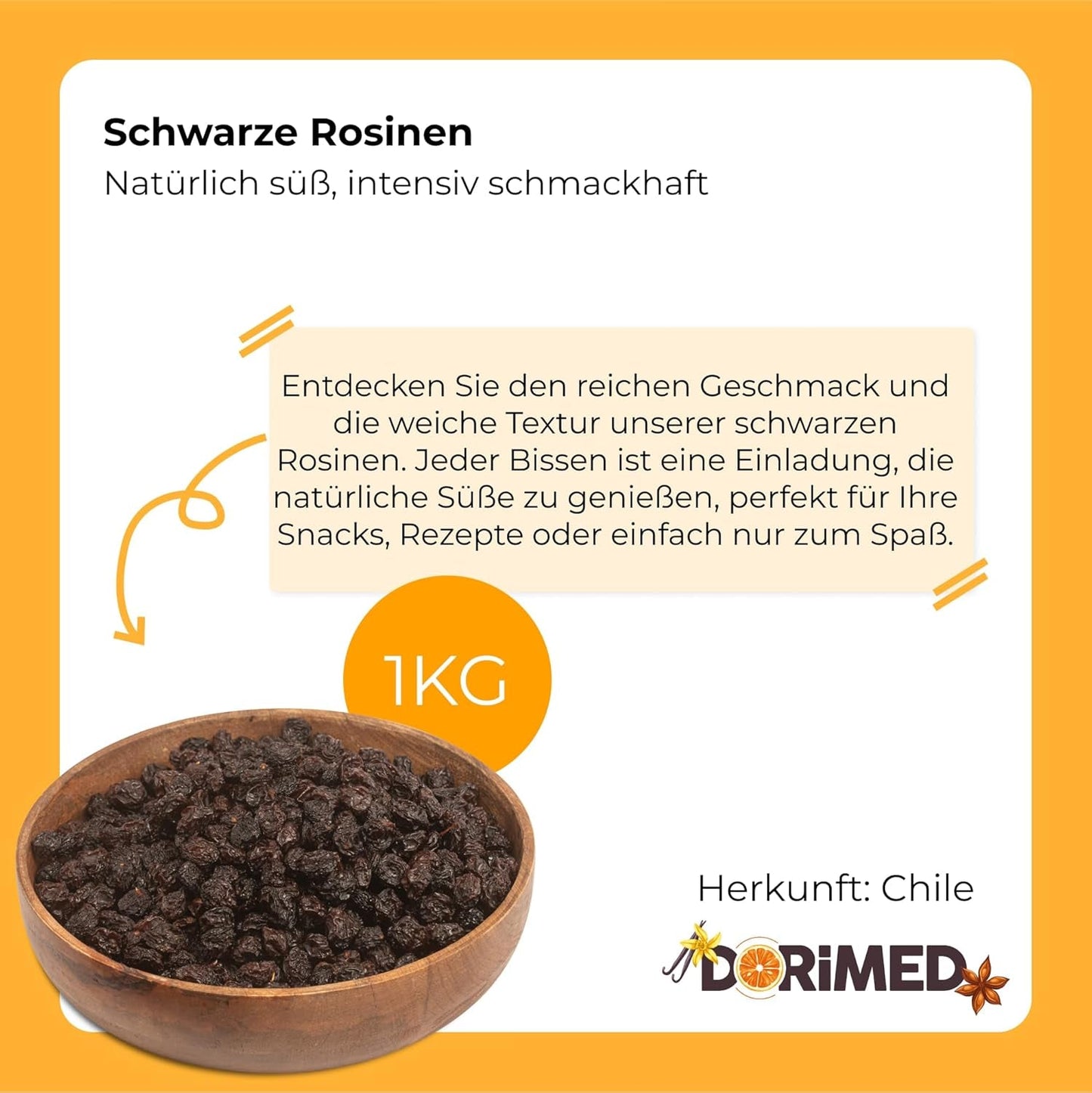 Paarszwarte rozijnen 1 kg | Gedroogde druiven | Geen zaden en geen suiker | producten zonder genetische manipulatie | Geschikt voor vegetariërs en veganisten | Ideaal om te combineren met de gedehydrateerde chocoladeproducten van Naty Shop