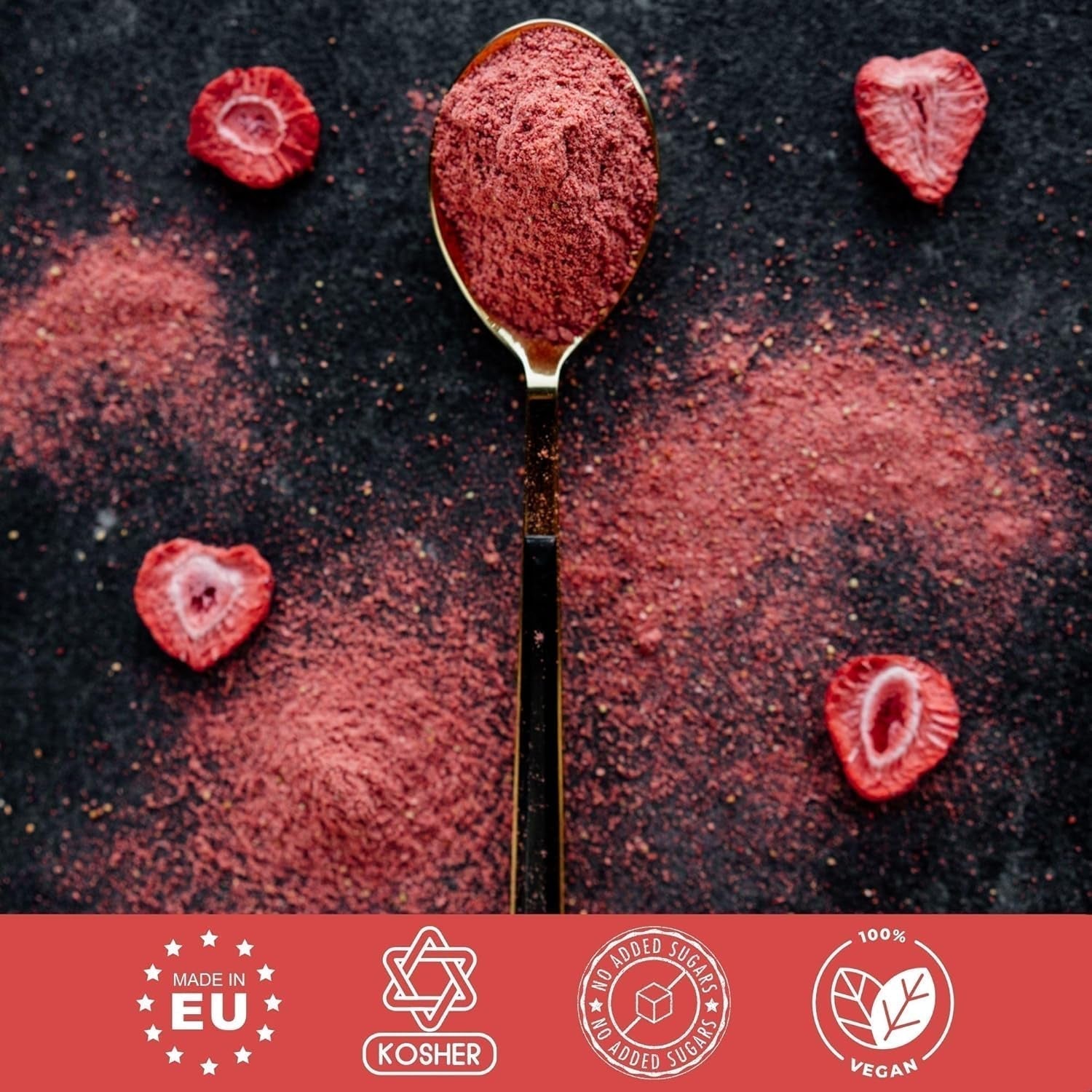 Summer gevriesdroogde aardbeien - pakje van 5 - suikervrij, 100% natuurlijk, heerlijke knapperige snacks voor kinderen en volwassenen, ideaal voor ontbijtgranen en lunchboxen (55g) Gedroogde producten Naty Shop
