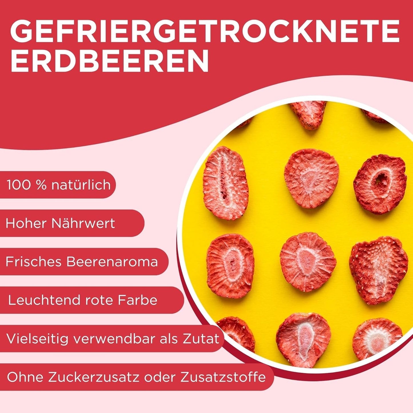 Summer gevriesdroogde aardbeien - pakje van 5 - suikervrij, 100% natuurlijk, heerlijke knapperige snacks voor kinderen en volwassenen, ideaal voor ontbijtgranen en lunchboxen (55g) Gedroogde producten Naty Shop