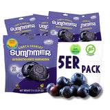 Summer gevriesdroogde aardbeien - pakje van 5 - suikervrije, 100% natuurlijke, heerlijke knapperige snacks voor kinderen en volwassenen, ideaal voor ontbijtgranen en lunchboxen (55g) Gedroogde producten Naty Shop Pak van 5 Bosbessen