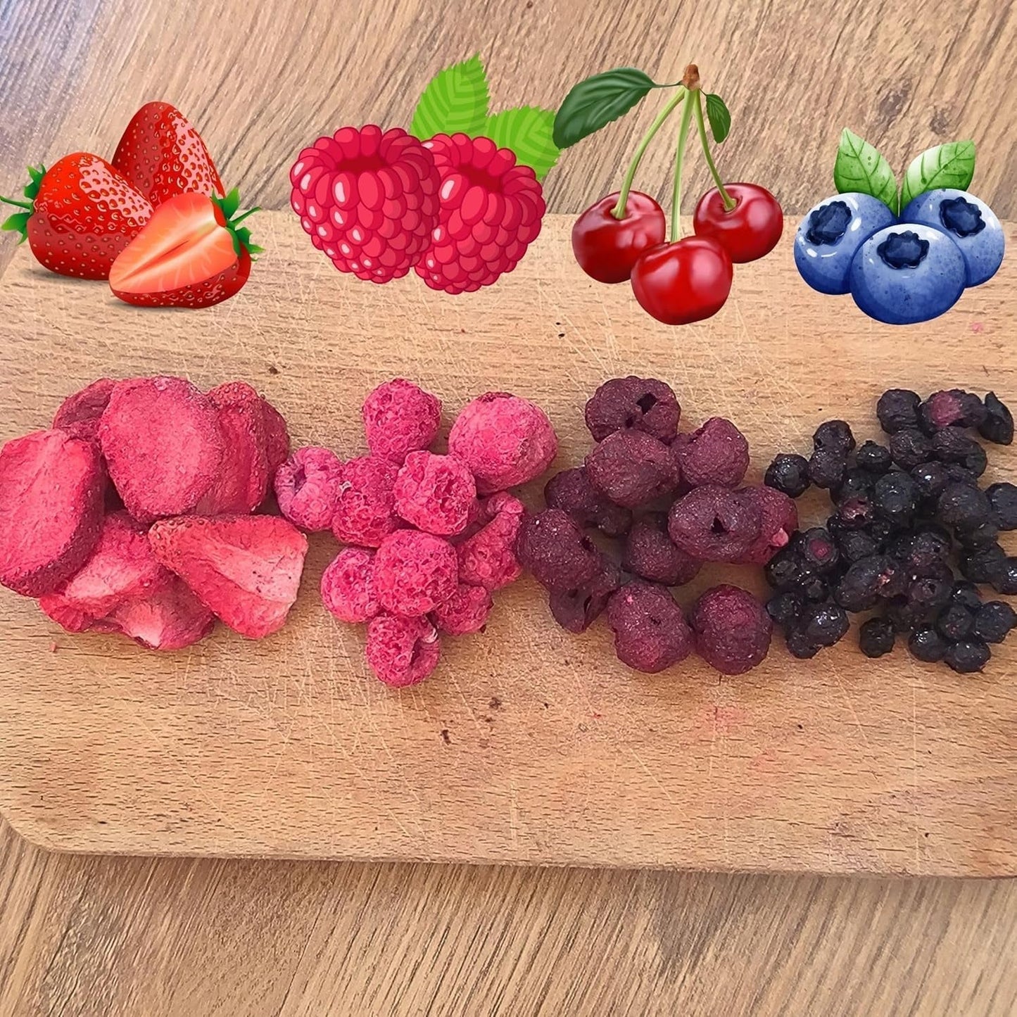 Super Bessen Gevriesdroogde Fruitmix | XL 300g Gedroogd fruit zonder suiker | Gedroogd fruit | Gedroogd fruit Gevriesdroogde aardbeien Frambozen Bosbessen Gevriesdroogde ZingyZoo Gedehydrateerde producten Naty Shop