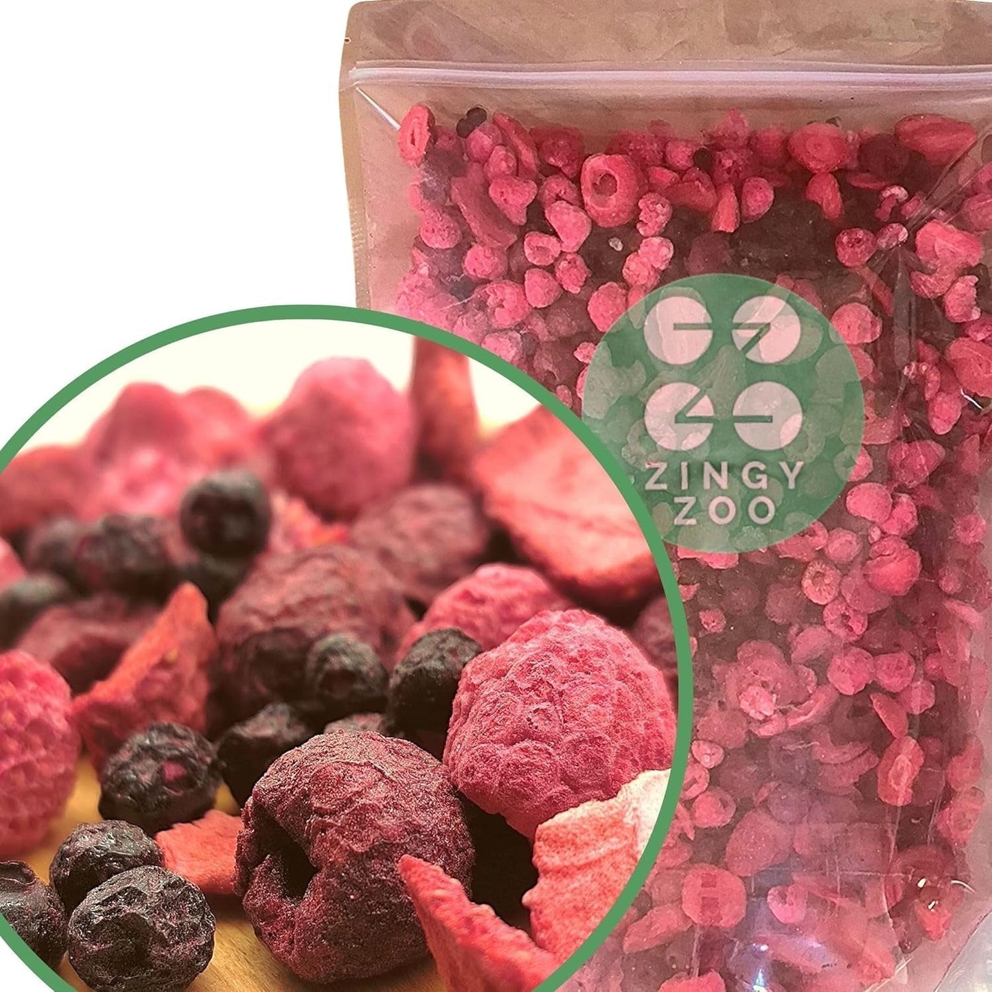 Super Bessen Gevriesdroogde Fruitmix | XL 300g Gedroogd fruit zonder suiker | Gedroogd fruit | Gedroogd fruit Gevriesdroogde aardbeien Frambozen Bosbessen Gevriesdroogde ZingyZoo Gedehydrateerde producten Naty Shop 300G