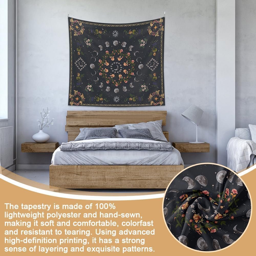 Wandtapijt 130 130mx150m maanstanden bloemen canvas Huis - Accessoires en Decoratie Naty Shop