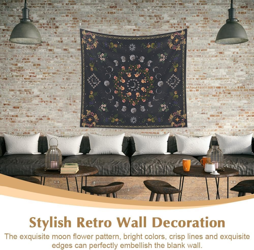 Wandtapijt 130 130mx150m maanstanden bloemen canvas Huis - Accessoires en Decoratie Naty Shop