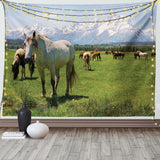 Wandtapijt abakuhaus reislust dierenwereldkaart tekeningen Home - Accessoires en Decoratie Naty Shop Groeten wit 230L X 140B Cm
