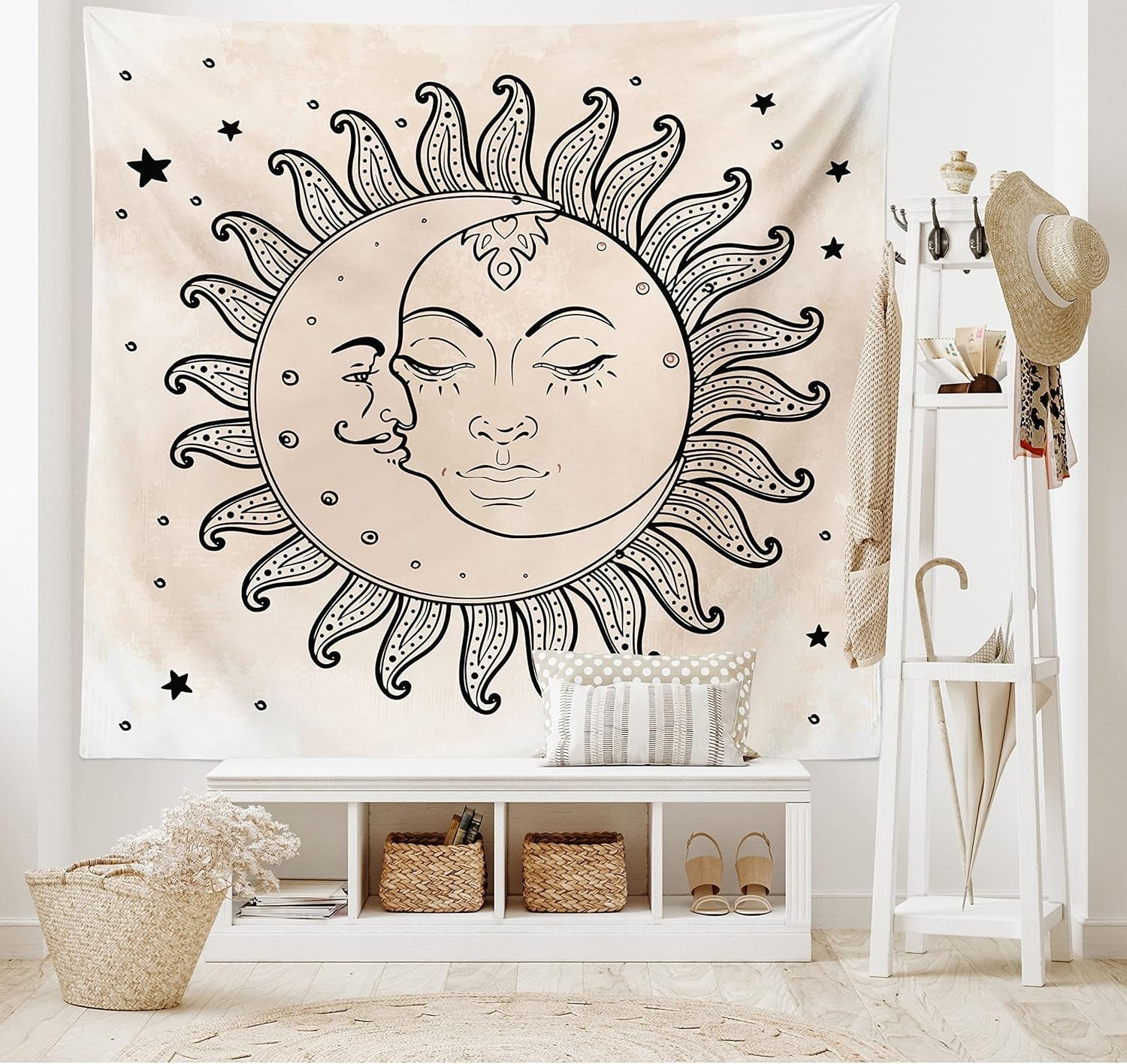 Wandtapijt abakuhaus reislust dierenwereldkaart tekeningen Home - Accessoires en Decoratie Naty Shop antracietgrijs bruin 230L X 140B Cm
