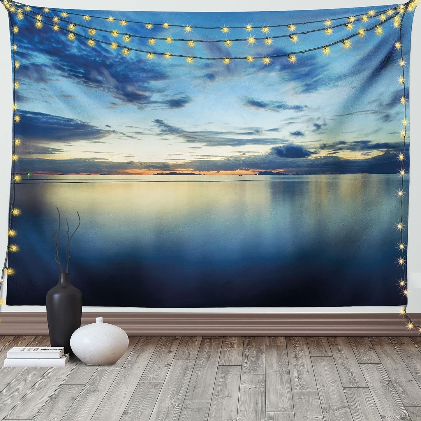 Wandtapijt abakuhaus reislust dierenwereldkaart tekeningen Home - Accessoires en Decoratie Naty Shop Blauw 230L X 140B Cm