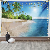 Wandtapijt abakuhaus reislust dierenwereldkaart tekeningen Home - Accessoires en Decoratie Naty Shop Blauw groen 230L X 140B Cm