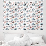 Wandtapijt abakuhaus reislust dierenwereldkaart tekeningen Home - Accessoires en Decoratie Naty Shop Grijs Blauw 150L X 110B Cm