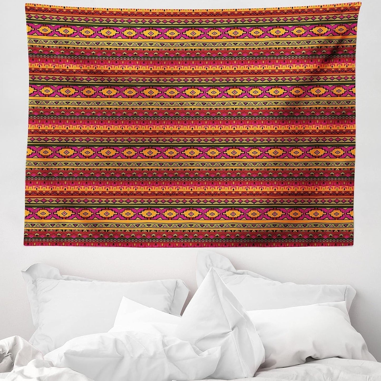Wandtapijt abakuhaus reislust dierenwereldkaart tekeningen Home - Accessoires en Decoratie Naty Shop Donkerrood oranje 150L X 110B Cm