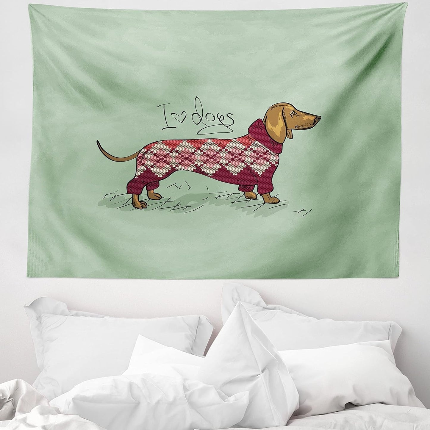 Wandtapijt abakuhaus reislust dierenkaart van de wereld tekeningen Home - Accessoires en Decoratie Naty Shop Teal 150L X 110B Cm