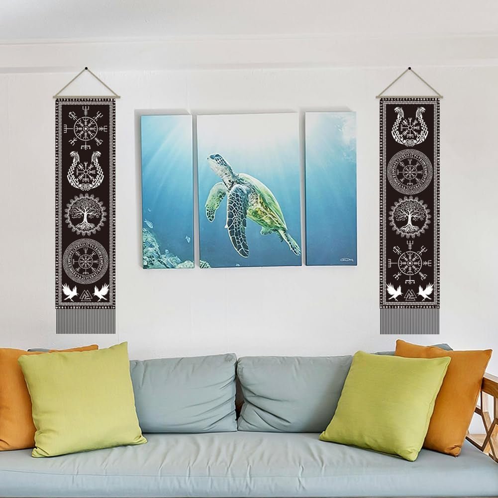 Wandtapijt een handmaker viking symbool levensboom runen Huis - Accessoires en Decoratie Naty Shop