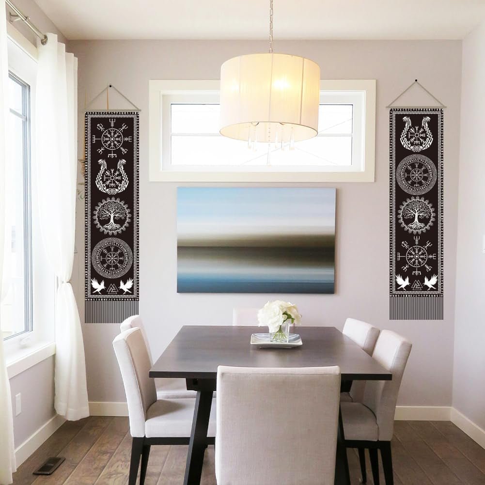Wandtapijt een handmaker viking symbool levensboom runen Huis - Accessoires en Decoratie Naty Shop