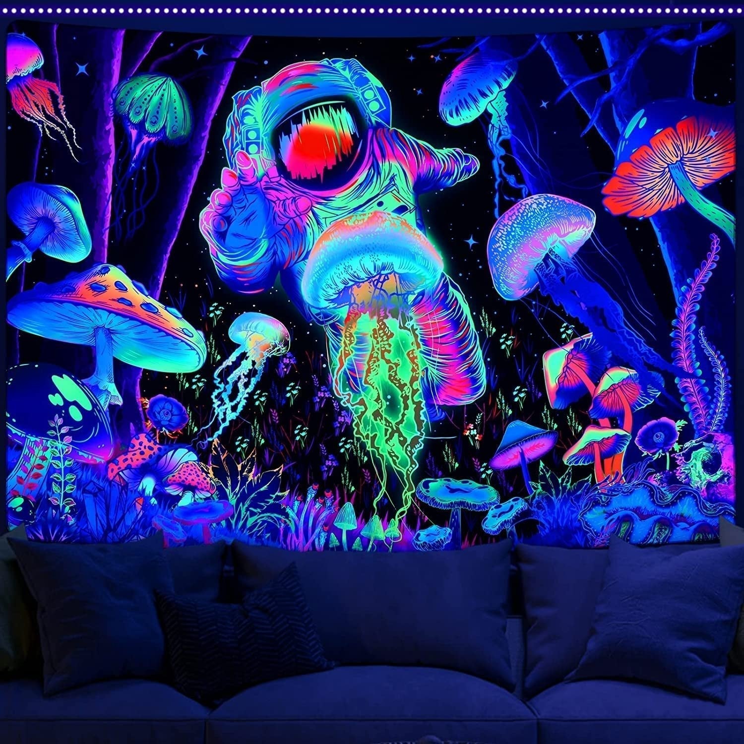 Wandtapijt alishomtll zwart licht abstracte kunst aan de muur Home - Accessoires en Decoratie Naty Shop Multi 150L X 130B Cm
