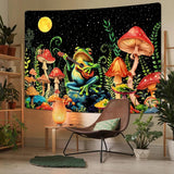 Wandtapijt alishomtll kikker paddestoel maan sterren kleurrijk Wonen - Accessoires en Decoratie Naty Shop