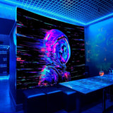 Wandtapijt alishomtll fluorescerende schedel astronaut zwart licht Home - Accessoires en Decoratie Naty Shop