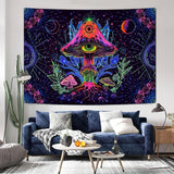 Wandtapijt alishomtll fluorescerende paddestoel zwart licht mandala Home - Accessoires en Decoratie Naty Shop