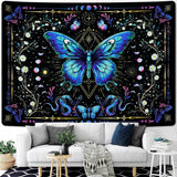 Wandtapijt alishomtll vlinder maanfase bloemen madeliefje zwart Wonen - Accessoires en Decoratie Naty Shop