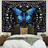 Wandtapijt alishomtll vlinder maanfase bloemen madeliefje zwart Wonen - Accessoires en Decoratie Naty Shop