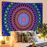Wandtapijt alishomtll gekleurde mandala zwart licht kunst Home - Accessoires en Decoratie Naty Shop