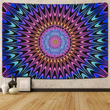 Wandtapijt alishomtll gekleurde mandala zwart licht kunst Home - Accessoires en Decoratie Naty Shop