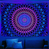 Wandtapijt alishomtll gekleurde mandala zwart licht kunst Home - Accessoires en Decoratie Naty Shop 210L X 150B Cm