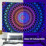 Wandtapijt alishomtll gekleurde mandala zwart licht kunst Home - Accessoires en Decoratie Naty Shop