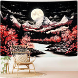 Wandtapijt alishomtll bergtafereel maan bos bergen Home - Accessoires en Decoratie Naty Shop