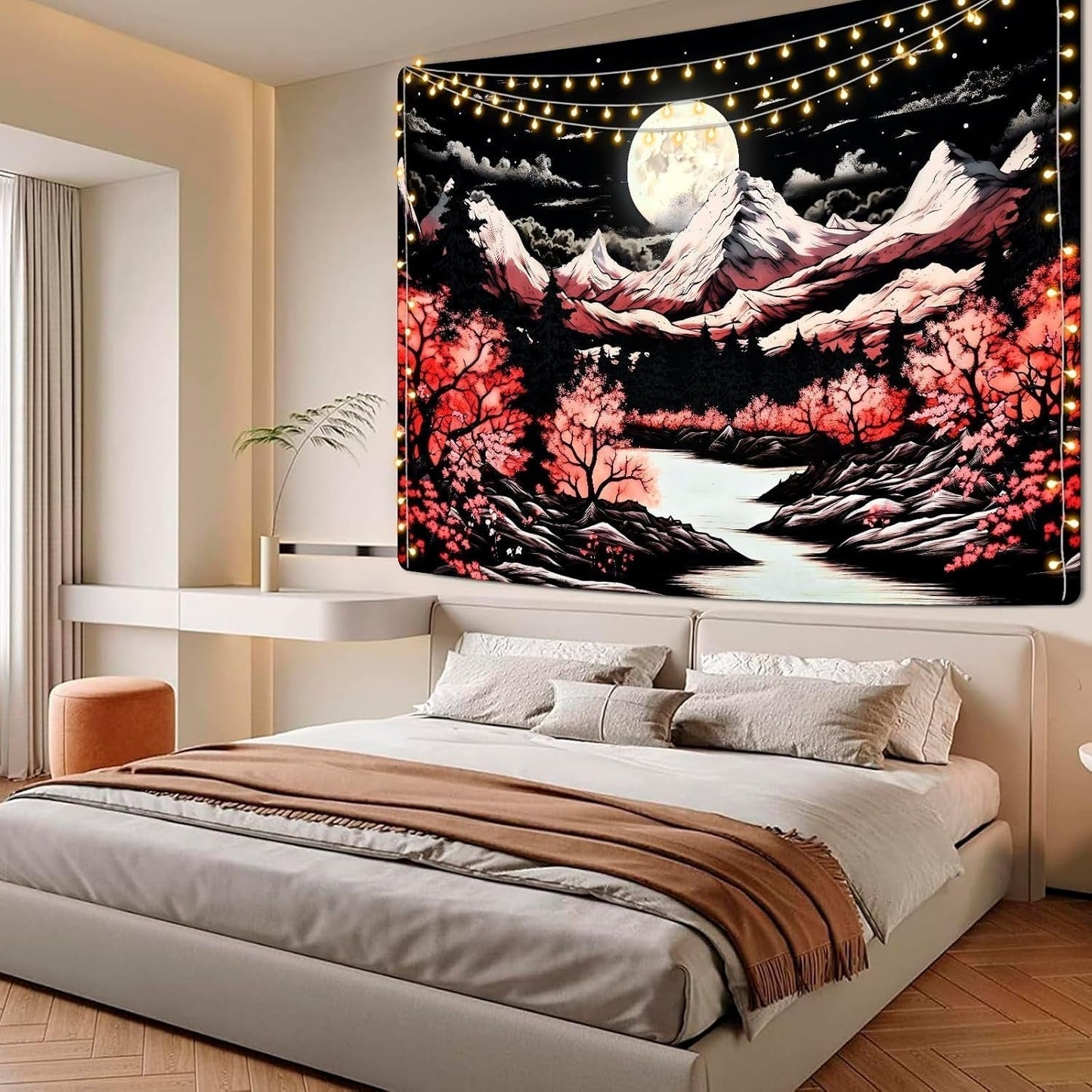 Wandtapijt alishomtll bergtafereel maan bos bergen Home - Accessoires en Decoratie Naty Shop