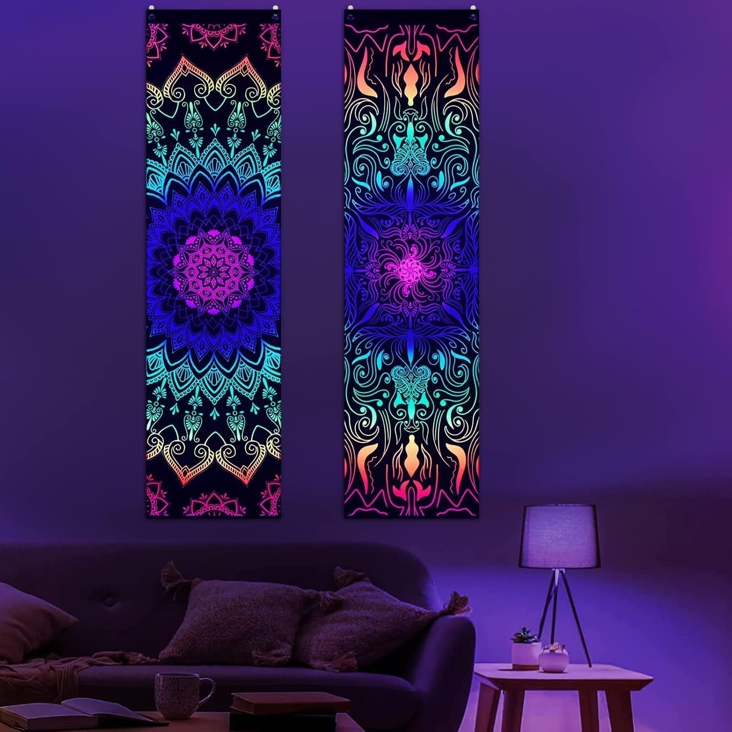 Wandtapijten alishomtll pack mandala reactief bohemien verticaal Huis - Accessoires en Decoratie Naty Shop 2 pakken 120X32,5Cm