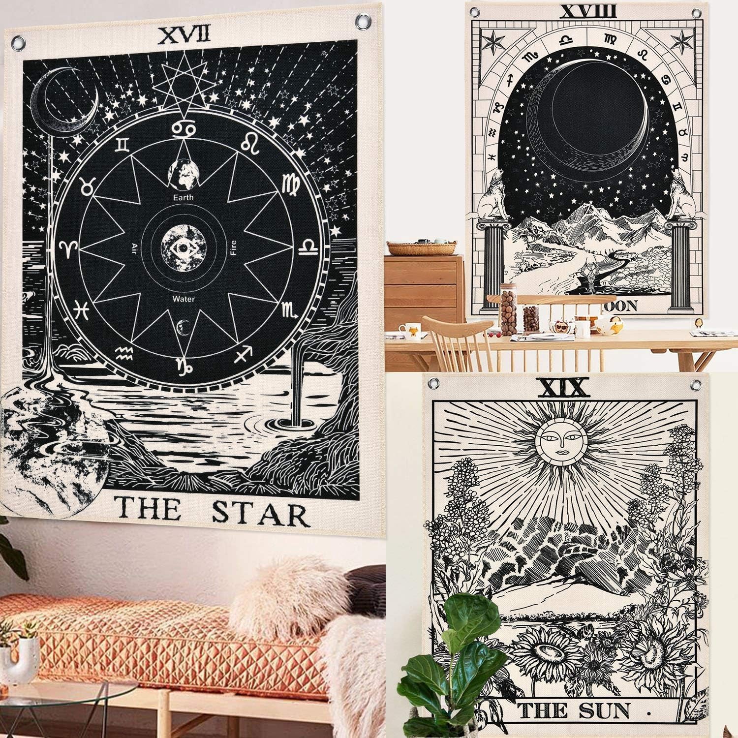 Wandtapijt alishomtll tarotset zon maan sterren Home - Accessoires en Decoratie Naty Shop