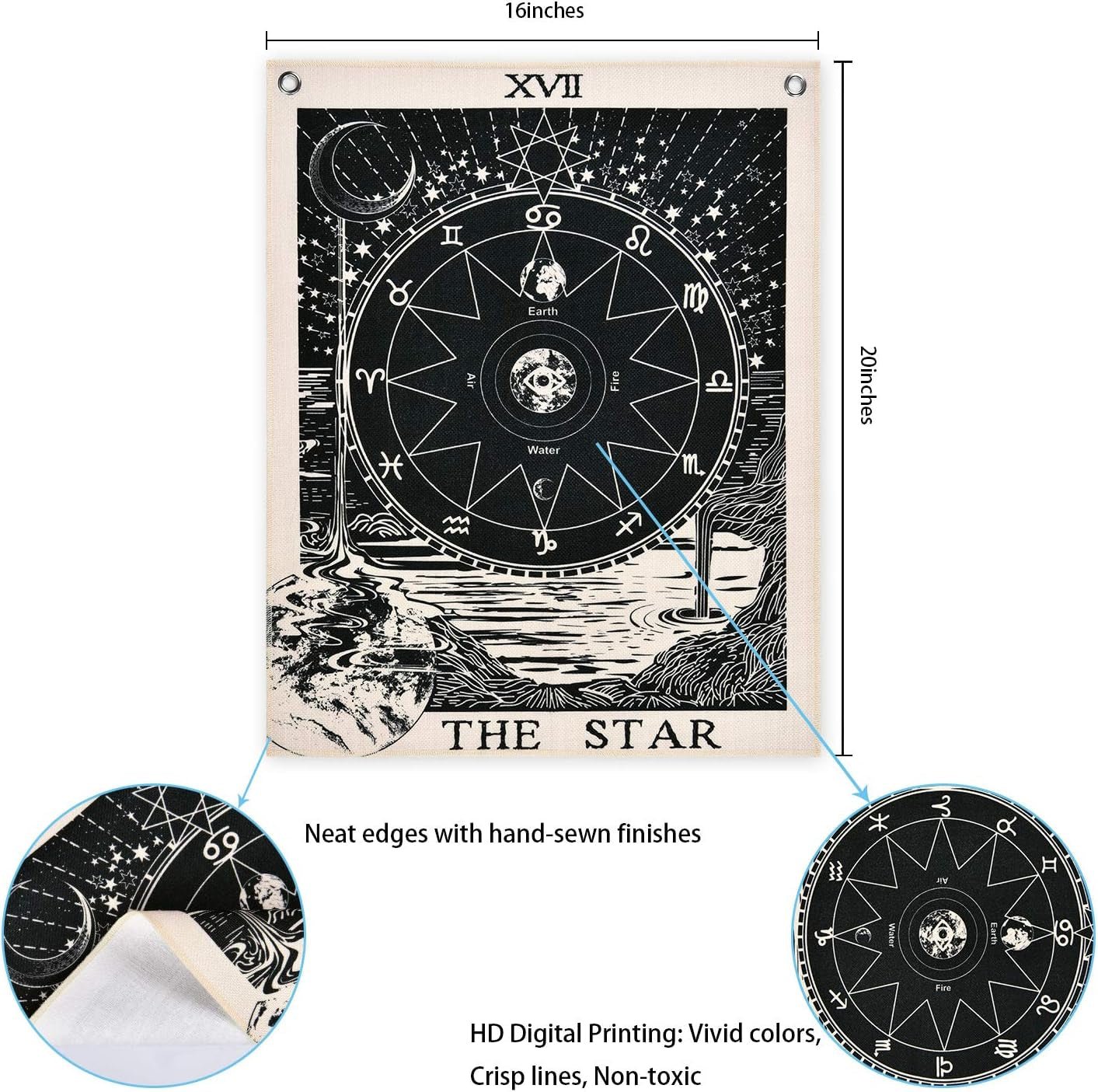 Wandtapijt alishomtll tarotset zon maan sterren Home - Accessoires en Decoratie Naty Shop