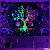 Wandtapijt alishomtll boom leven fluorescerende zon en maan Home - Accessoires en Decoratie Naty Shop