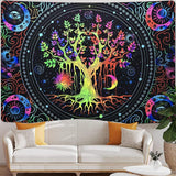Wandtapijt alishomtll boom leven fluorescerende zon en maan Home - Accessoires en Decoratie Naty Shop
