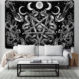 Wandtapijt alishomtll heksenslang esthetische gotische pentagram muur Home - Accessoires en Decoratie Naty Shop