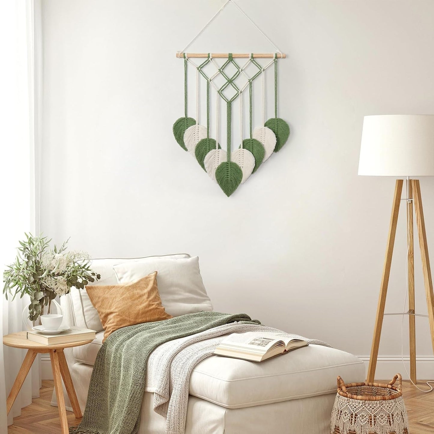 Wandtapijt asnisch wandtapijt geweven groene bladeren Home - Accessoires en Decoratie Naty Shop