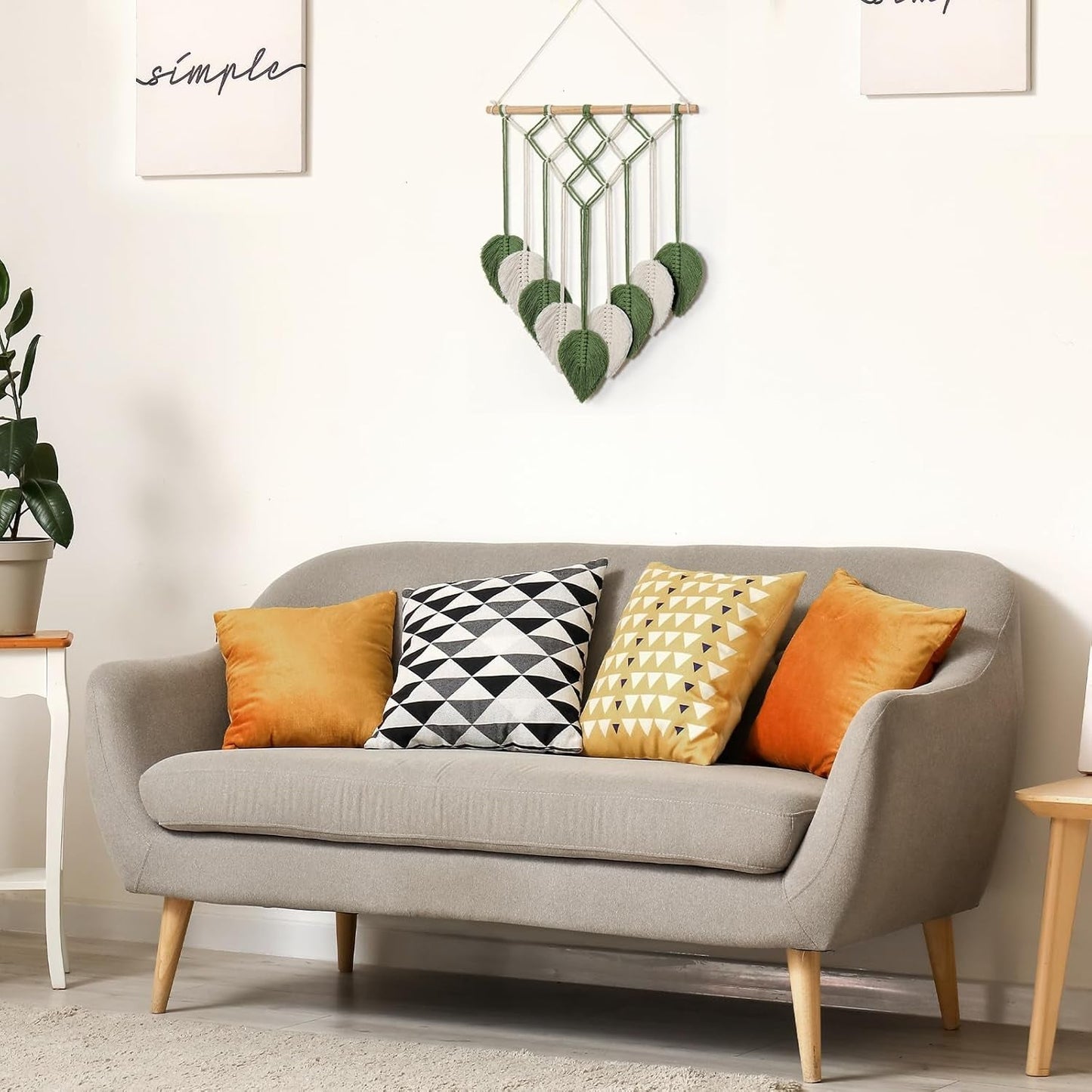 Wandtapijt asnisch wandtapijt geweven groene bladeren Home - Accessoires en Decoratie Naty Shop