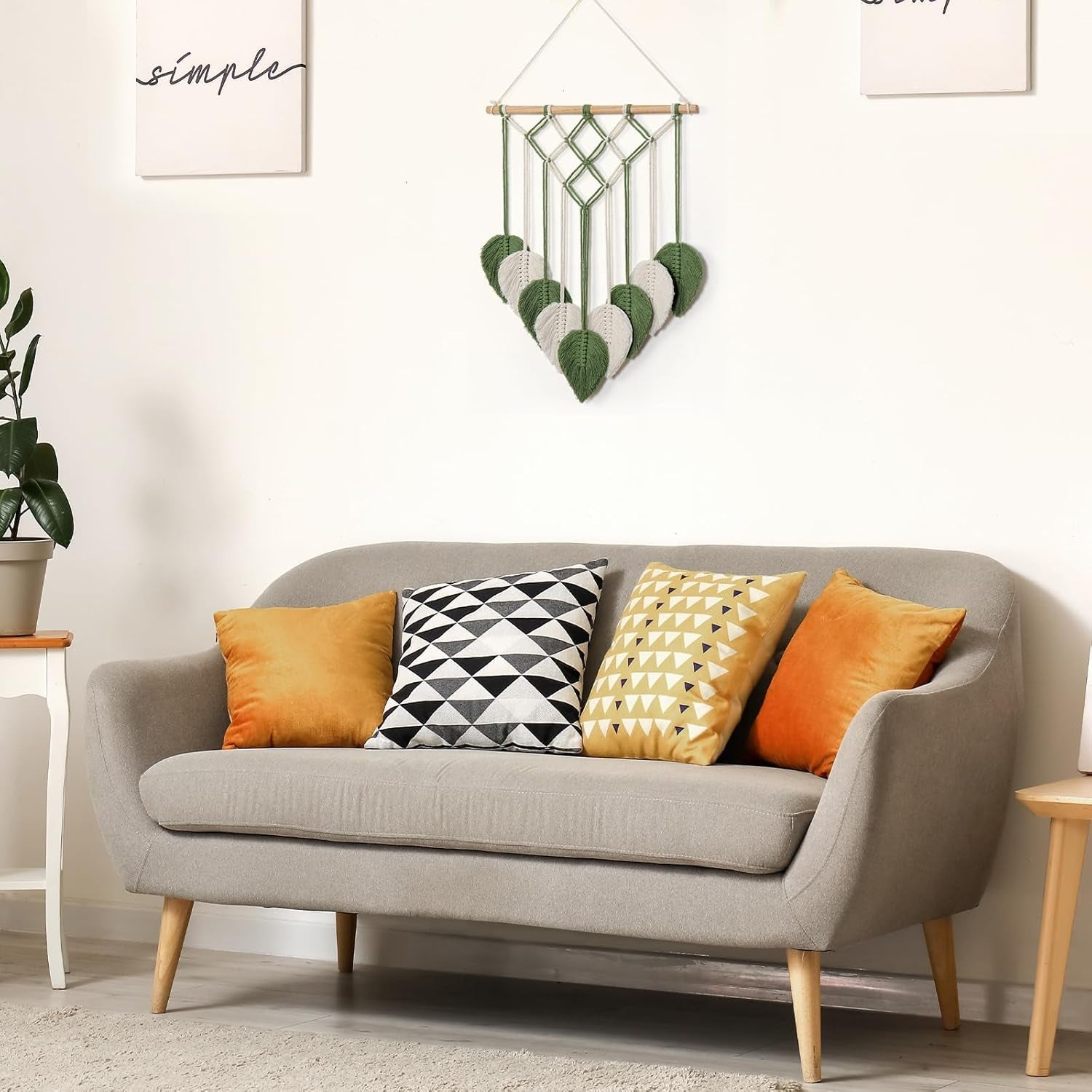 Wandtapijt asnisch wandtapijt geweven groene bladeren Home - Accessoires en Decoratie Naty Shop
