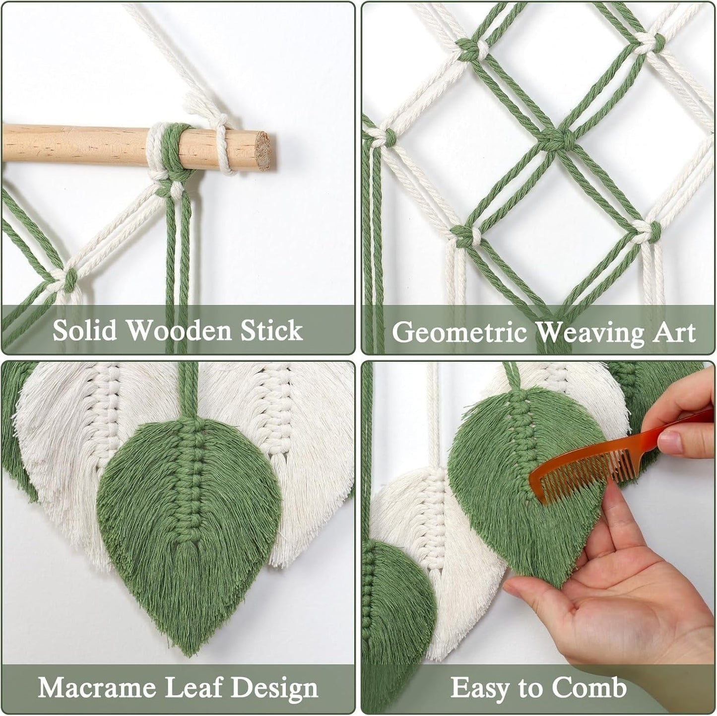 Wandtapijt asnisch wandtapijt geweven groene bladeren Home - Accessoires en Decoratie Naty Shop