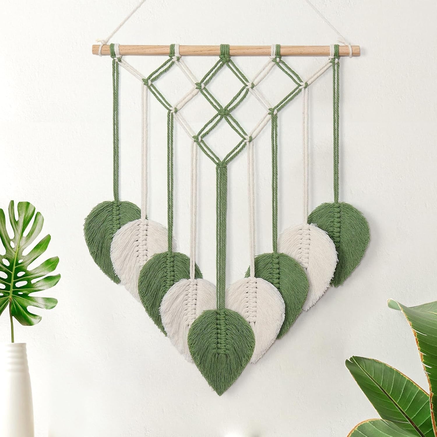 Wandtapijt asnisch wandtapijt geweven groene bladeren Home - Accessoires en Decoratie Naty Shop Groeten