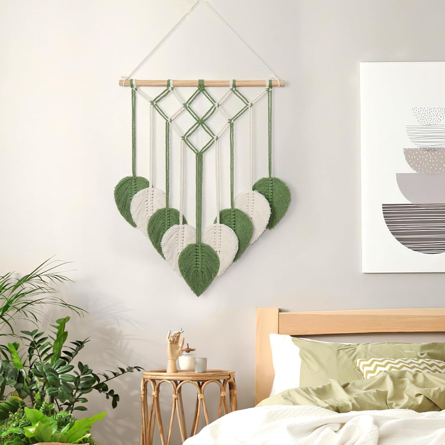 Wandtapijt asnisch wandtapijt geweven groene bladeren Home - Accessoires en Decoratie Naty Shop