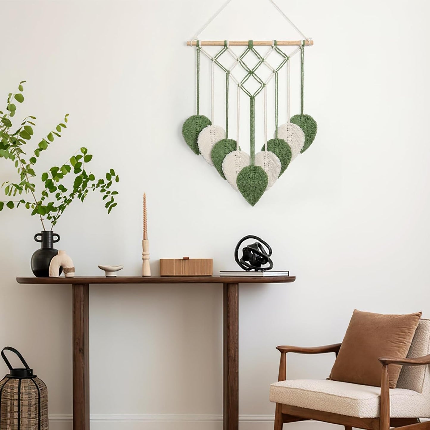 Wandtapijt asnisch wandtapijt geweven groene bladeren Home - Accessoires en Decoratie Naty Shop